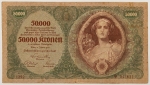 Numismática, ÁUSTRIA. Uma Cédula P-80 50000 Kronen 1922