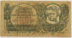 Numismática, ÁUSTRIA. Uma Cédula P-117 50 Schilling 1945