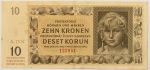 Numismática, BOHEMIA & MORAVIA. Uma Cédula P-8 10 Korun 1942