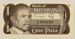 Numismática, BOTSWANA. Uma Cédula P-6 1 Pula 1983 Flor de Estampa