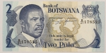 Numismática, BOTSWANA. Uma Cédula P-7 2 Pula 1982 Flor de Estampa