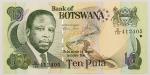 Numismática, BOTSWANA. Uma Cédula P-24 10 Pula 2002 Flor de Estampa