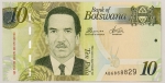 Numismática, BOTSWANA. Uma Cédula P-30 10 Pula 2009 Flor de Estampa