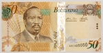 Numismática, BOTSWANA. Uma Cédula P-32 50 Pula 2009 Flor de Estampa