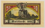 Numismática, NOTGELD. Uma Cédula Waldbröt 50 Pfennig 1921