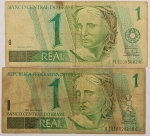 Numismática, BRASIL. Duas Cédulas Antigas 1 Real