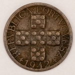 Numismática, PORTUGAL. Uma Moeda X Centavos 1942