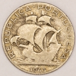 Numismática, PORTUGAL. Uma Moeda 2,50 Escudos 1943