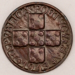 Numismática, PORTUGAL. Uma Moeda XX Centavos 1943