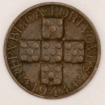 Numismática, PORTUGAL. Uma Moeda XX Centavos 1944
