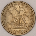 Numismática, PORTUGAL. Uma Moeda 5 Escudos 1967