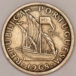 Numismática, PORTUGAL. Uma Moeda 2,50 Escudos 1968