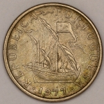 Numismática, PORTUGAL. Uma Moeda 5 Escudos 1977