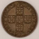 Numismática, PORTUGAL. Uma Moeda 1 Escudo 1977