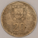 Numismática, PORTUGAL. Uma Moeda 20 Escudos 1986