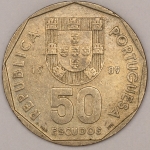 Numismática, PORTUGAL. Uma Moeda 50 Escudos 1989