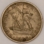 Numismática, PORTUGAL. Uma Moeda 5 Escudos 1986