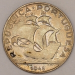 Numismática, PORTUGAL. Uma Moeda 5 Escudos 1948