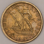 Numismática, PORTUGAL. Uma Moeda 5 Escudos 1967