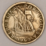 Numismática, PORTUGAL. Uma Moeda 2,50 Escudos 1969