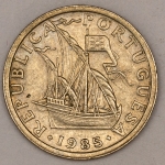 Numismática, PORTUGAL. Uma Moeda 2,50 Escudos 1985