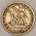 Numismática, PORTUGAL. Uma Moeda 2,50 Escudos 1965
