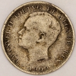 Numismática, PORTUGAL. Uma Moeda 200 Réis 1909