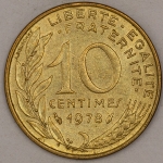 Numismática, FRANCE. Uma Moeda 10 Centimes 1978