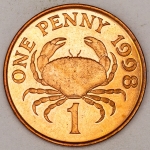 Numismática, GUERNSEY. Uma Moeda 1 Penny 1998