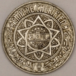 Numismática, MAROC. Uma Moeda 5 Francs 1970