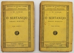 Livro: ALENCAR, J. de. `O Sertanejo`, Romance brasileiro. Rio de Janeiro: Livraria Garnier, s/d.; 258 e 316 pgs. 2 Vols. Broch.