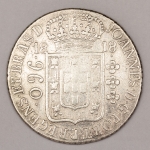 Numismática, Brasil. Moeda de 960 réis. Ano 1818 com carimbo a ser classificada.
