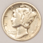 Numismática, USA. One dime dollar. `Mercury`. 1936. Prata 900. Original. Escassa. 
