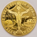Numismática, Moeda comemorativa do zodíaco. (Signo de libra). Folheada a ouro 24k. 40mm. 