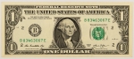 Numismática, USA. Cédula de 1 dolar americano 2013. New York, New York. 