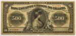Numismática, Brasil. Cédula de 500 Mil Réis 1911 R-158.