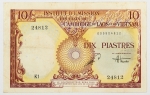 Numismática, Indochina / Vietnam. Cédula de 10 Rials / 10 Dong 1953 P-107