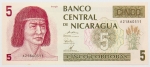 Numismática, Nicarágua. Cédula de 5 Córdobas 1991 P-174.2 FE