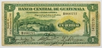 Numismática, Guatemala. Cédula de 1 Quetzal 1942 P-14