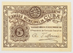 Numismática, Portugal. Notgeld Câmara Municipal de Cuba (Distrito de Beja), no valor de 5 Centavos 1919 FE