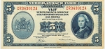 Numismática, Índias Holandesas. Cédula de 5 Gulden / Roepiah 1943 P-113.
