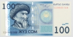 Numismática, Quirguistão. Cédula de 100 Som 2009 P-26 FE