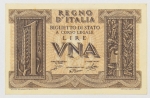 Numismática, Itália. Cédula de 1 Lira 1939 P-26