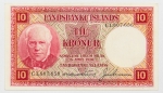 Numismática, Islândia. Cédula de 10 Kronor 1928 P-33a(3) FE