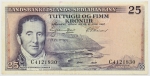 Numismática, Islândia. Cédula de 25 Kronor 1957 P-39