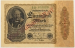 Numismática, Alemanha. Cédula de 1.000.000.000 Marcos 1923 P-113 sobre 1.000 Marcos 1922 P-82