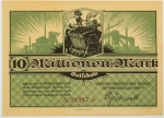 Numismática, Alemanha. Cédula Regional de 10 Milhões de Marcos de Borna FE