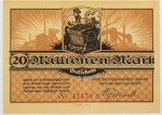 Numismática, Alemanha. Cédula Regional de 20 Milhões de Marcos de Borna FE