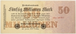 Numismática, Alemanha. Cédula de 50 Milhões de Marcos P-98b(1) XF-AU