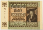 Numismática, Alemanha. Cédula de 5 Mil Marcos 1922 P-81b(1) FE